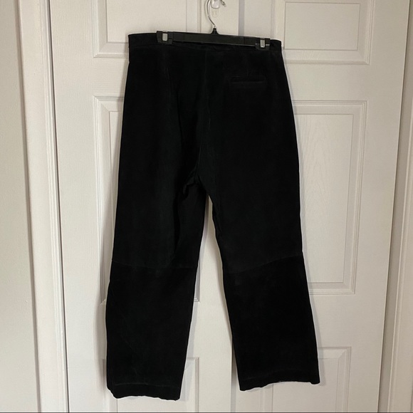 NAVY SUEDE TROUSERS - Picture 4 of 10
